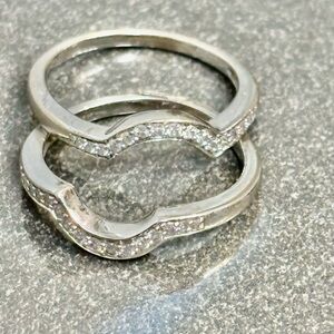 14K white gold diamond wedding bands ONLY wedding ring not included